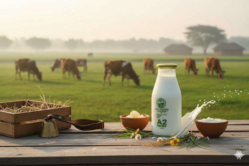  a2 milk in glass bottle